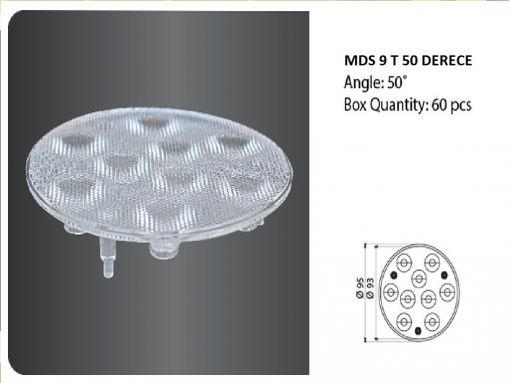  9 lu 50 derece tırtırlı akrılık lens 50 derece